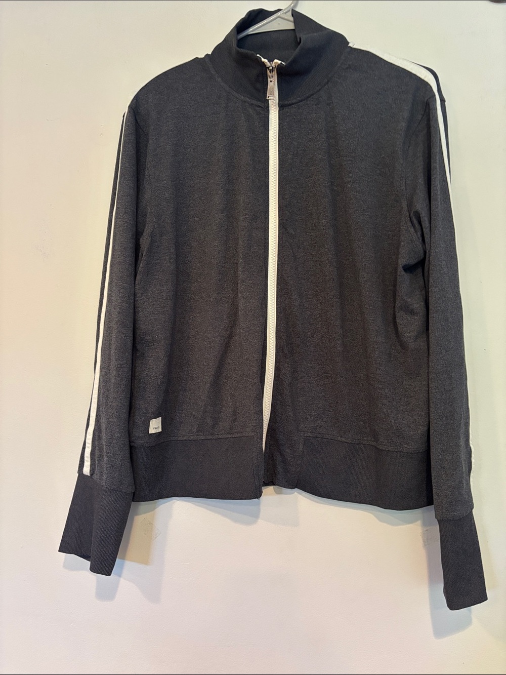 Vuori Charcoal Bomber Jacket with White Stripe